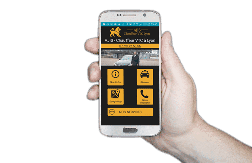 Application pour smartphone pour contacter et réserver VTC à Lyon